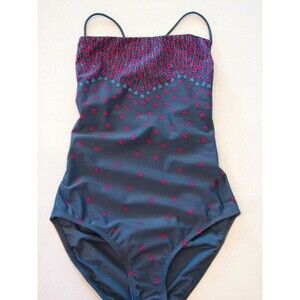 Marc Jacobs Swimsuit Blue & Red Chrissie's Floral Laced Back Minimalist L